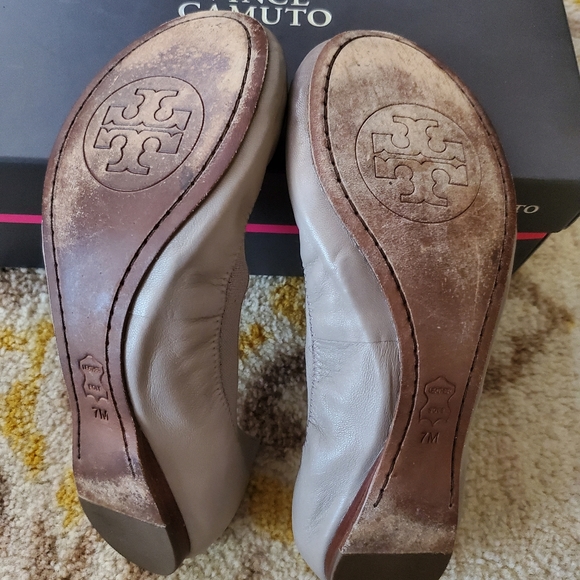 Tory Burch Caroline 2 ballet flats ~ Grey size 7 - Picture 15 of 16